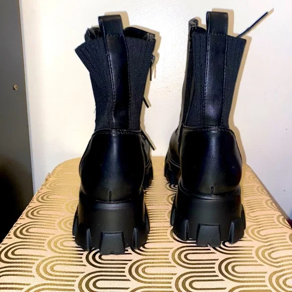 Black zip up combat boots - Picture 6 of 6